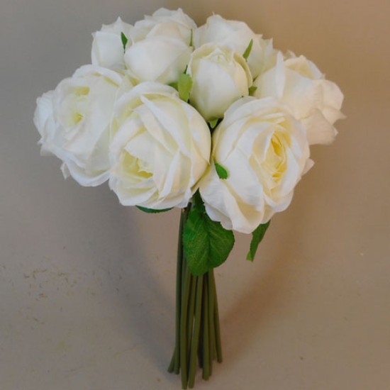 Artificial Roses Bundle Cream 15 Stems 37cm Artificial Flowers